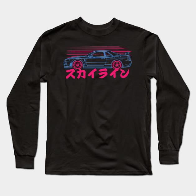 R34 Nissan Skyline Speed Long Sleeve T-Shirt by thesupragoddess